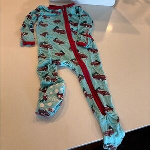 Kickee Pants Footie Sleeper - Christmas Trucks
